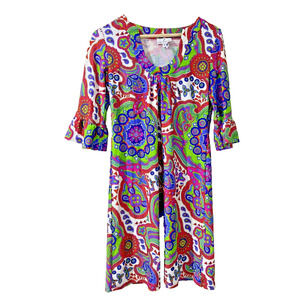 Jude Connally Womens Paisley Print 3/4 Sleeve Dress Multicolor Size S A003498